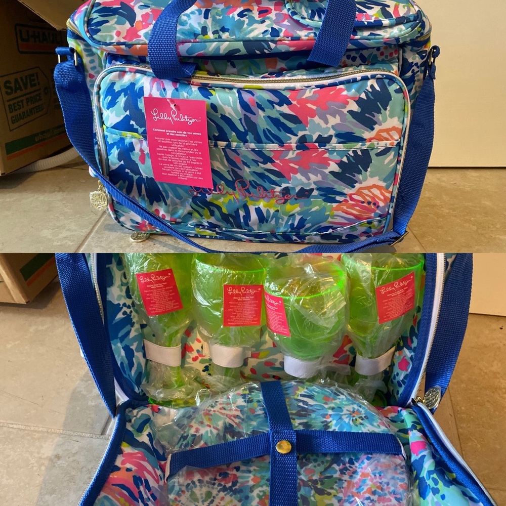 Lilly Pulitzer picnic cooler gift set